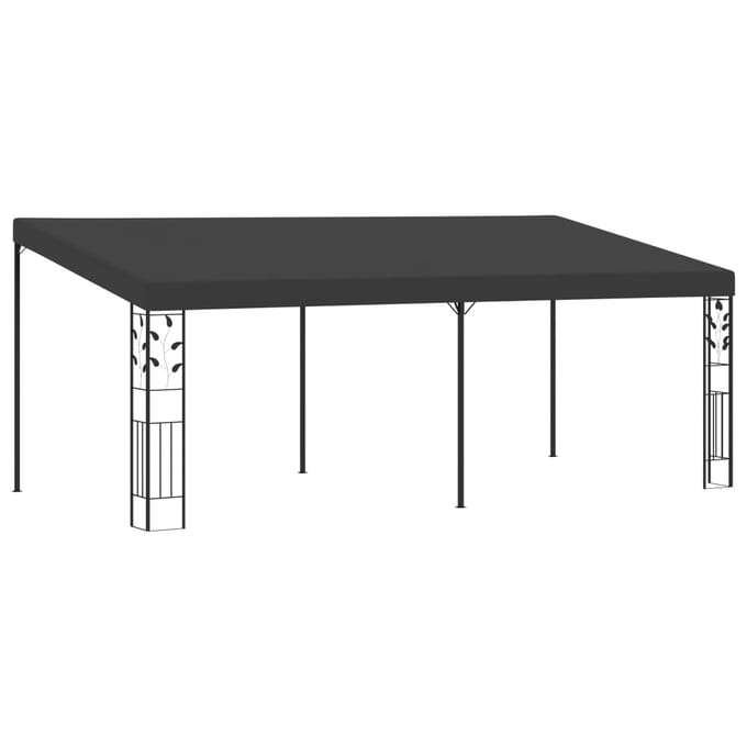 Wandgemonteerd Paviljoen 6 x 3 x 2,5 m Antraciet