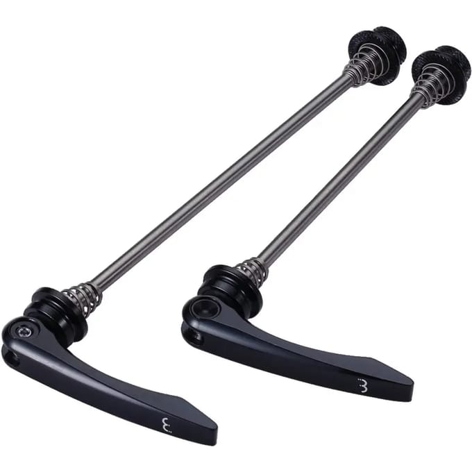BBB Cycling Quick Release Set LightBlock - Lichtgewicht Snelspanners Fiets Voor- en Achterwiel - Titanium - 100mm 130mm - BQR-11