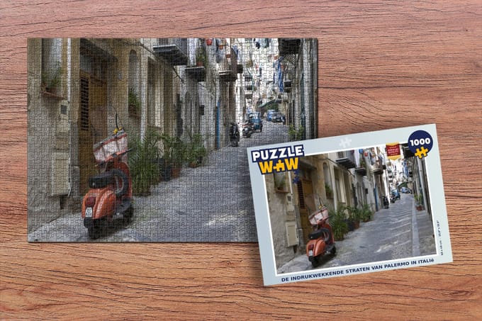 Puzzel Straat - Palermo - Italië - Legpuzzel - Puzzel 1000 stukjes volwassenen