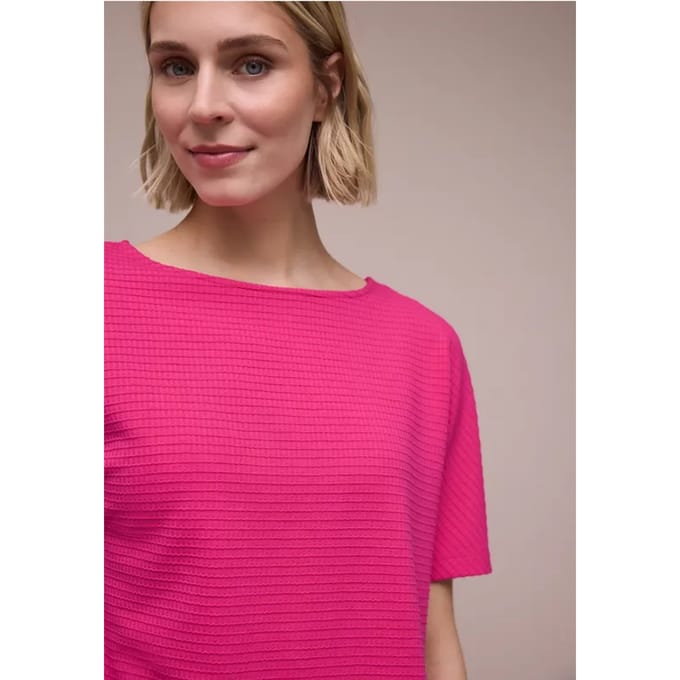Shirt met structuur in effen kleur