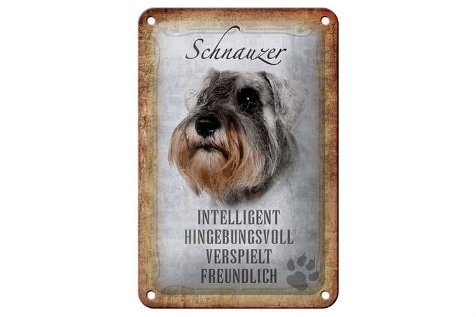 Blechschild Spruch 12x18cm Schnauzer Hund Schild