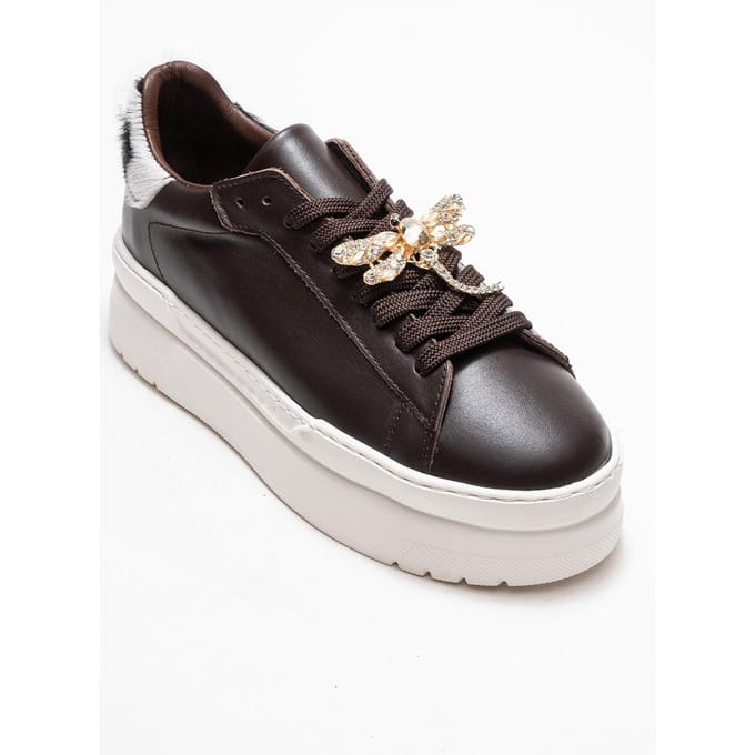 Laren Leren Gesp Sneakers Dames