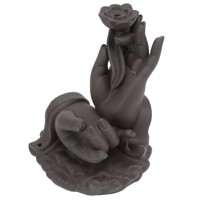 Boeddha Hand Waterval Wierookbranders Rook Waterval Gemiddelde Grootte Backflow Wierookhouder voor gray