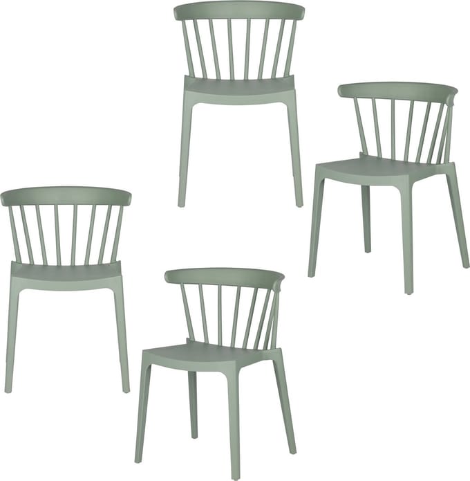 WOOOD Bliss Tuinstoelen - Kunststof - Jadegroen - Set van 4