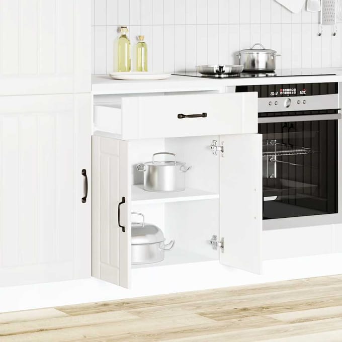 vidaXL - Onderkast - Lucca - bewerkt - hout - wit