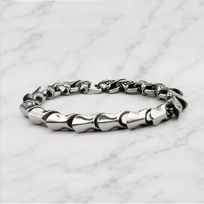 Mei's - Viking Infinity Snake - armband heren - RVS zilver - polsmaat 20 cm