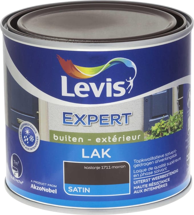 Levis - Expert Hout Lak Buiten Satin - Kastanje - 0,5 L