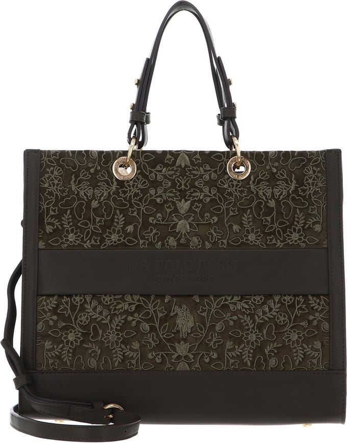 U.S. POLO ASSN. Shopper Schoudertas New Canyon Double Handle Bag Green Olijfgroen