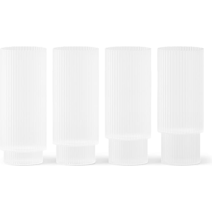 Ferm Living Ripple Long Drink glazen (set van 4) - frosted