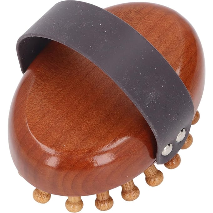 Massageborstel Ergonomisch Ontwerp Draagbaar Massager van Massief Hout Lichaamsborstel voor Thuis brown