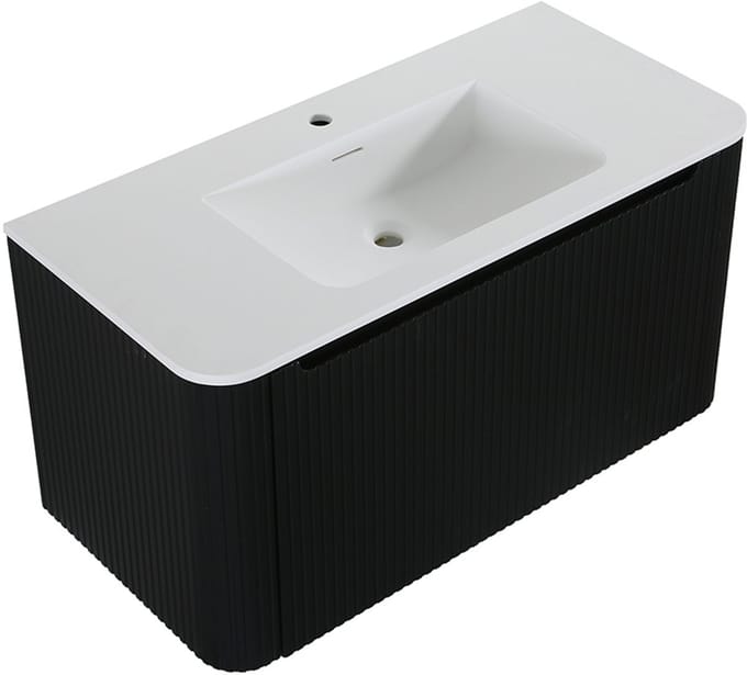 Wiesbaden Sulora Onderkast Geribbeld 120 x 48 cm - Mat Zwart