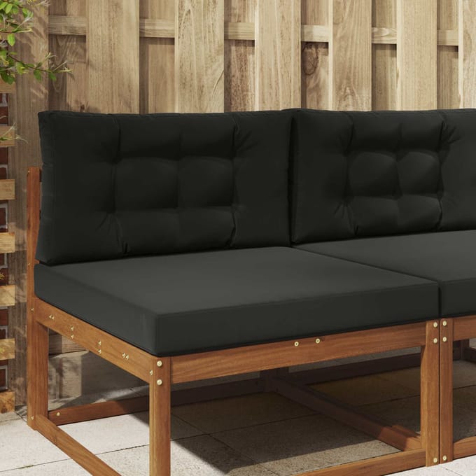 vidaXL - Buitenbankkussen - Polyester - Zwart - 80 - x - 80 - cm