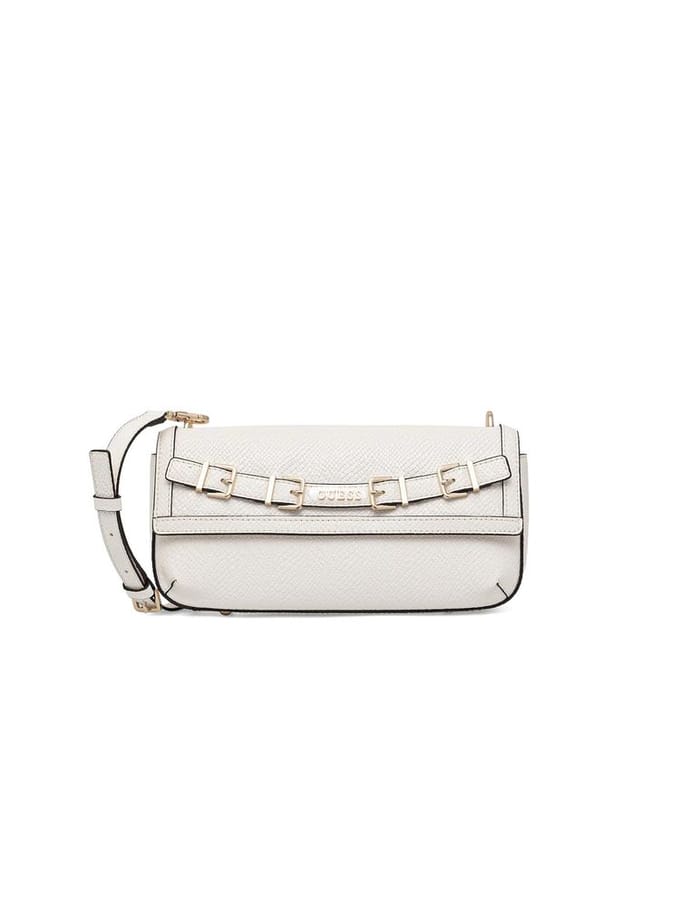 GUESS schoudertas Dovie Flap Shoulder Bag Cream White crème