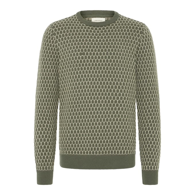 Blend Sweater Boogjes Motief Groen - Maat XXL