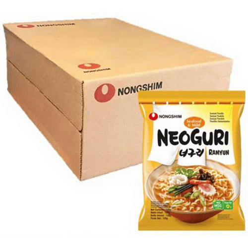 Nongshim Instant Noodles - Neoguri Ramyun Geel, pittige noedels met zeevruchten, verpakking van 20 stuks x 120 gram