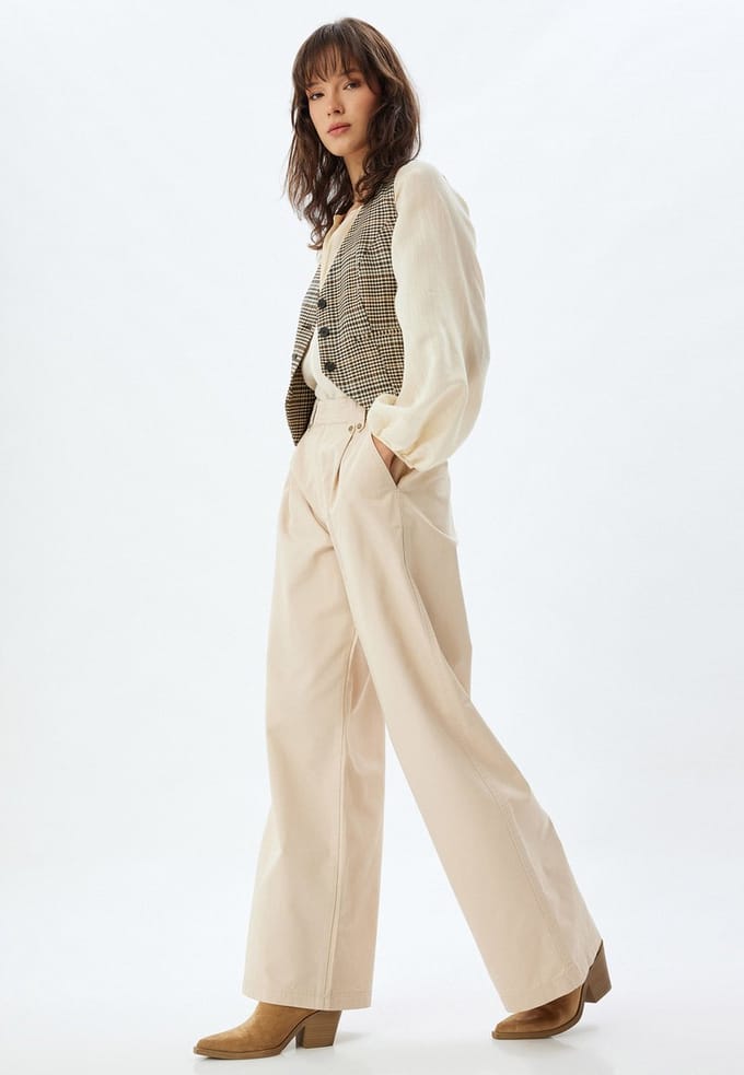 Normale taille Brede pijpen Broek