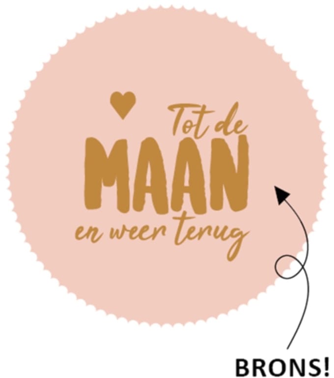 30 x Sticker " Tot de maan en terug"