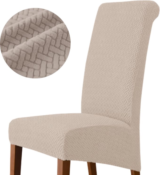 HomeElegance JacquardXL - Stoelhoes XL - Elastisch - Duurzaam - Cappuccino Kleur