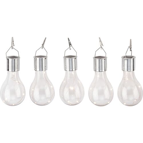 LIVARNO Set van 5 solar tuinlampen (doorzichtig)