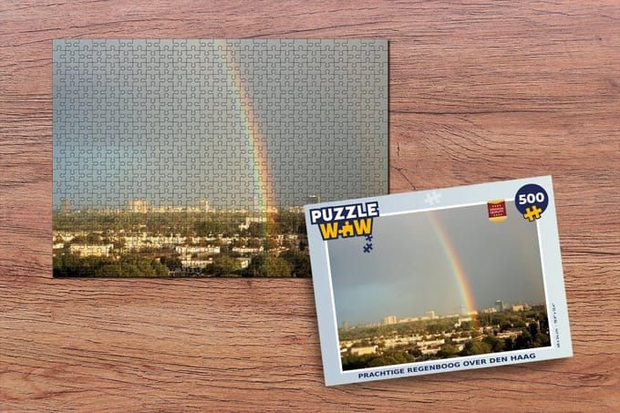 Puzzel Den Haag - Regenboog - Skyline - Legpuzzel - Puzzel 500 stukjes