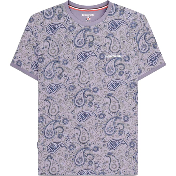 Lambretta Heren SS25 Paisley T-shirt (Schemer/grijs)