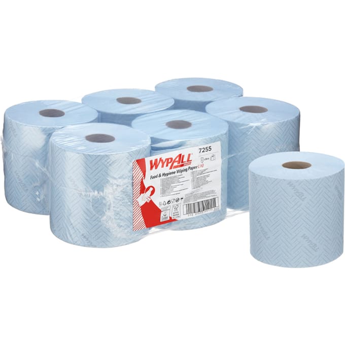 Poetspapier WypAll L10 GeneralClean 1-laags 800 vel blauw 7255