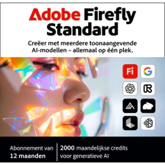 Adobe Firefly Standard | 1 Jaar | 2000 AI credits per maand