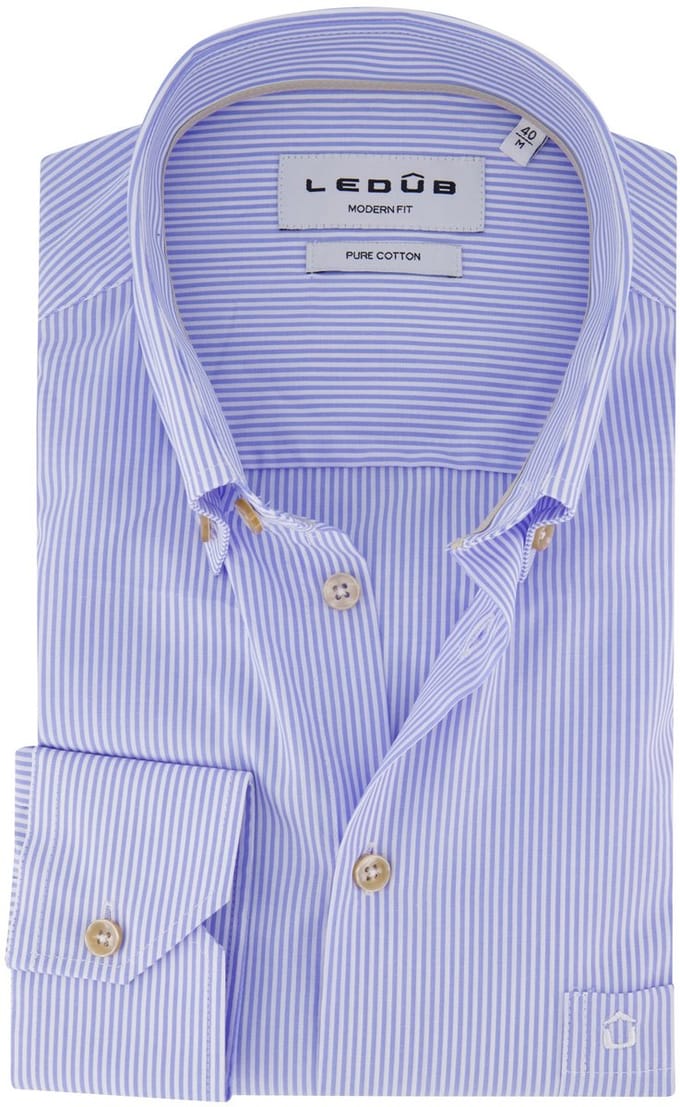Ledub business overhemd blauw
