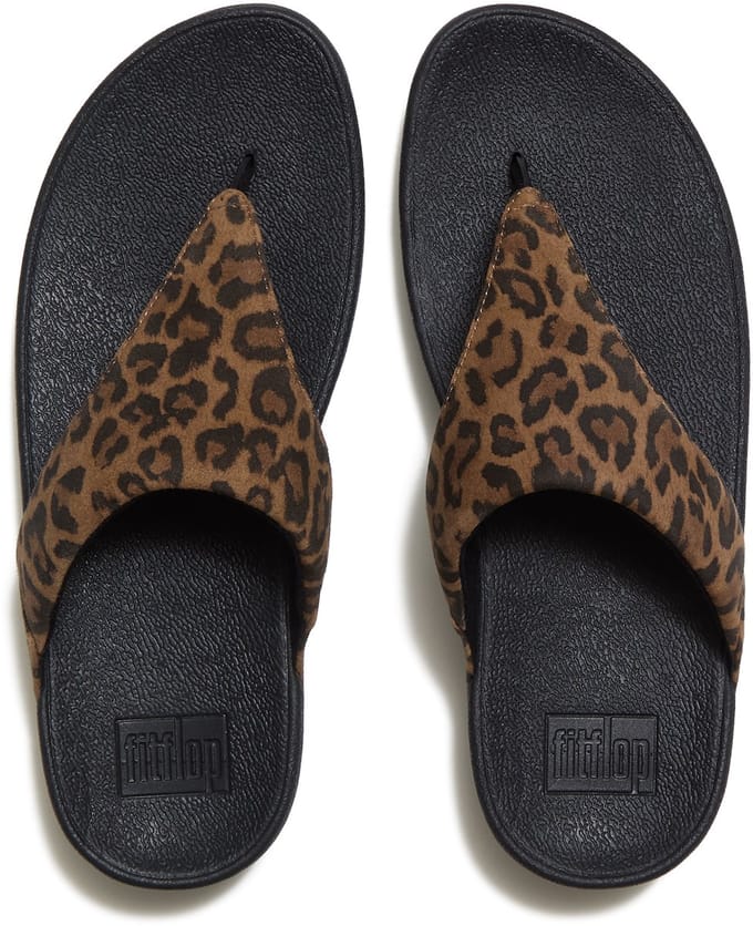 FitFlop Lulu Suede Leopard Toe-Post Sandals - Maat 37