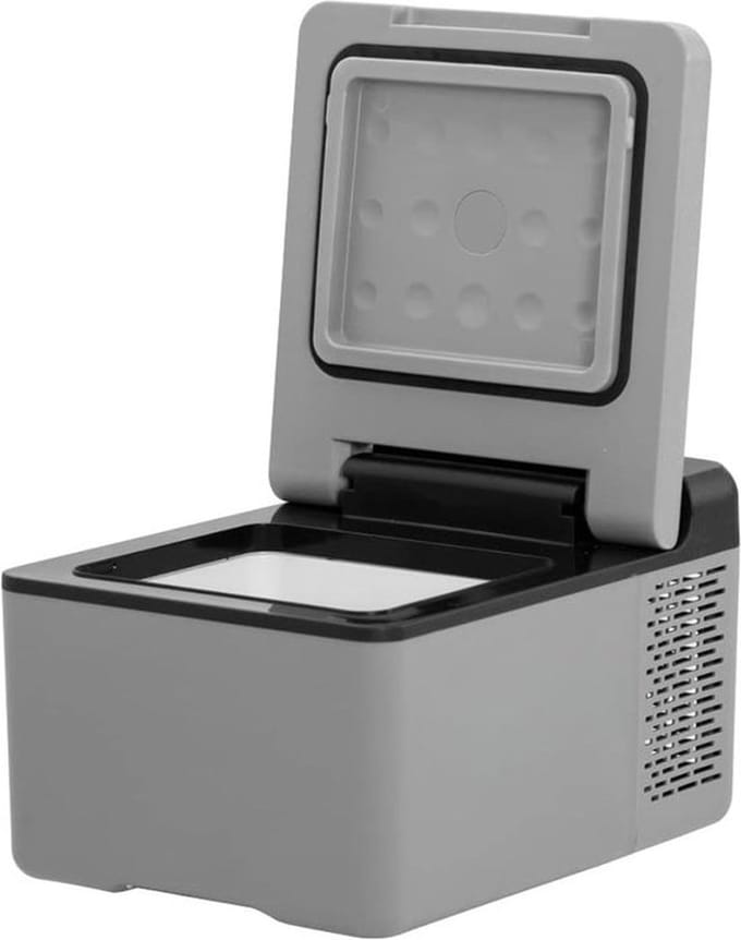 Luxe Compressor Koelbox – Draagbare Hybride – Mini Koelkast met Eco Modus – Voor Onderweg – Draagbaar – Energiezuinig – Grijs