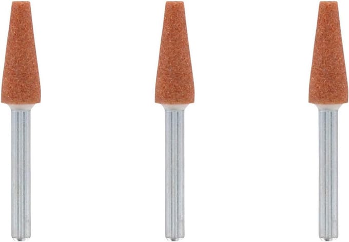 Set van 3 Aluminium Oxide Slijpkoppen voor Multitool - Ø 6.4 mm Kegelvormig