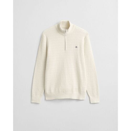 Gant Trui Mini Cable Half Zip Cream / male