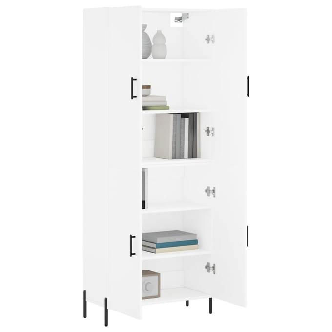 vidaXL - Hoge - kast - 69,5x34x180 - cm - bewerkt - hout - wit