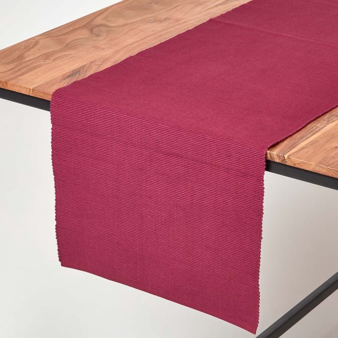 Homescapes 100% katoenen tafelloper, pruim