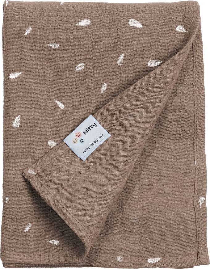 Nifty Hydrofiele Doek - 70x70 cm - Mocha Print