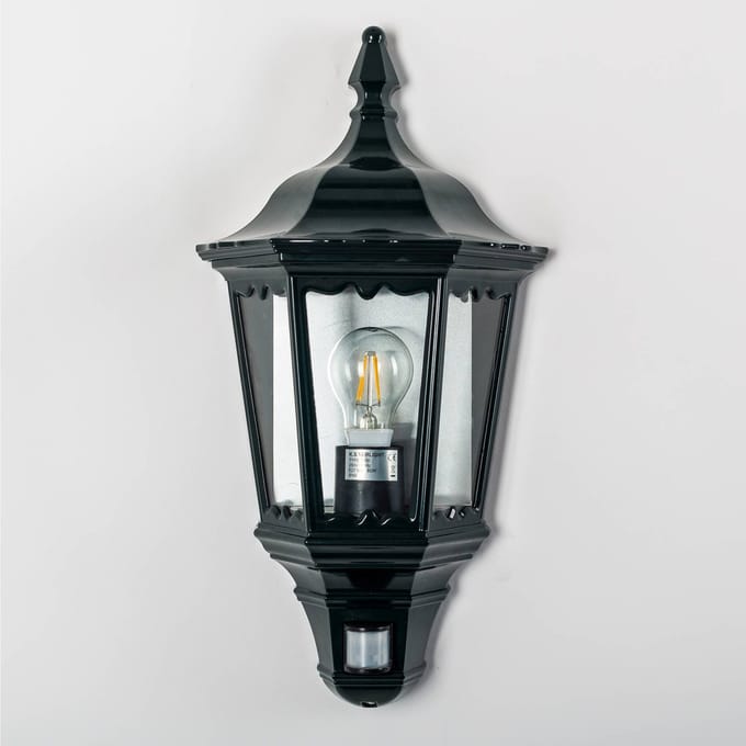 KS Verlichting wandlamp - Ancona - Plat - Bewegingssensor - Buitenlamp - E27 -Glas - Klassiek - Aluminium - Groen