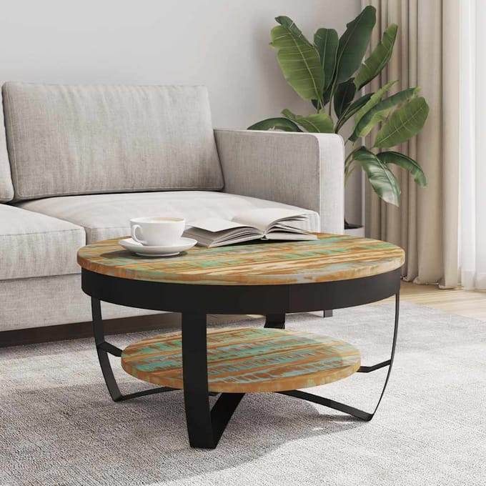 vidaXL - Salontafel - 65x32 - cm - massief - gerecycled - hout