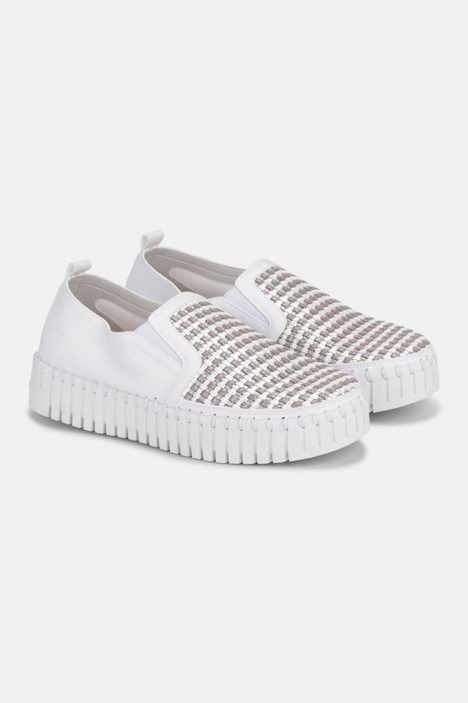 Instappers Platform TULIP3876 beige zool - 100100 White White