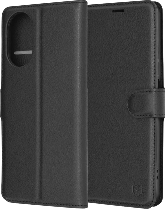 Hoesje geschikt voor Realme C67 4G - Techsuit Leather Folio Book Wallet Case - Zwart