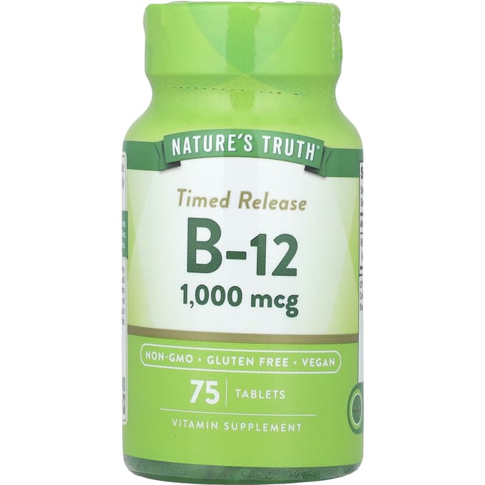 Nature's Truth, Vitamines, B-12 à libération prolongée, 1 000 mcg, 75 comprimés