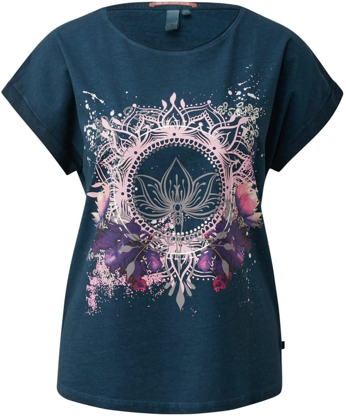 Oversized T-shirt met vervaagde uitstraling met print aan de voorkant voor dames QS