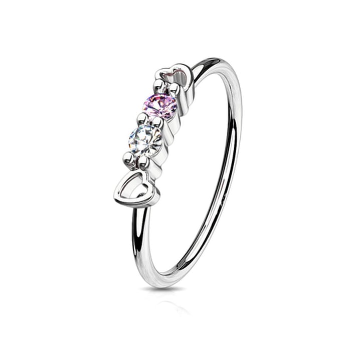 Piercing CZ hartjes top 0.8x8 - zilver - LMPiercings