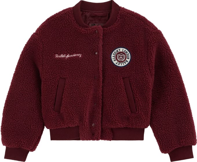 WE Fashion Meisjes teddy bomberjack met patch