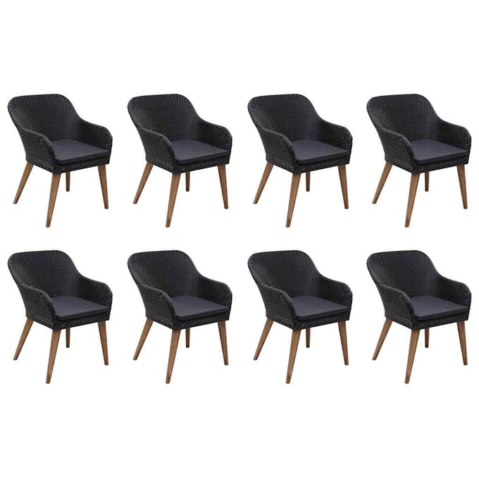 vidaXL - 9-delige - Tuinset - poly - rattan - zwart