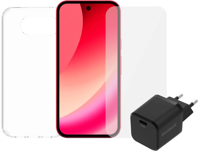 Google Pixel 10a 128GB Rood 5G + Compleet Accessoirepakket