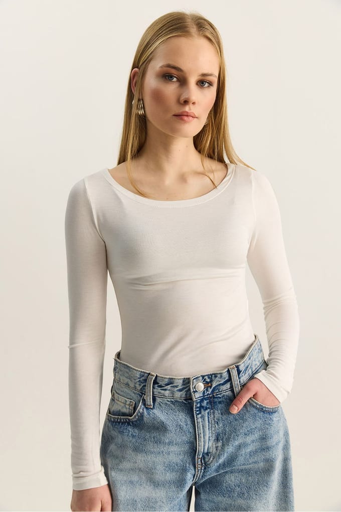 Crew Neck Basis Transparant Top