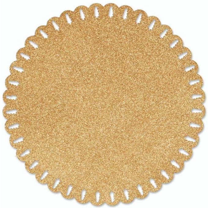 Unique Living | Placemat Xmas | Rond | Polyester | Geel | Ø38cm