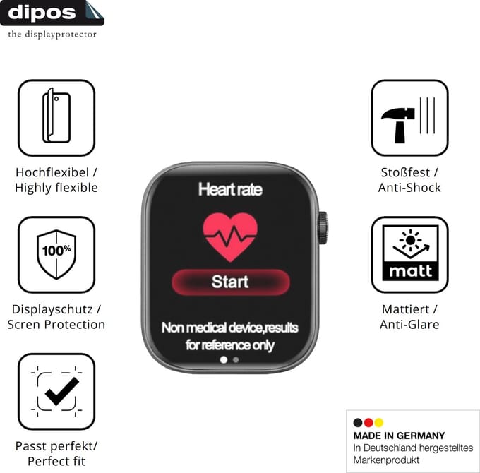 dipos FLEX – 2x Matte Screenprotector geschikt voor Aseeyirj G136 1.92 Zoll | Volledige Schermbescherming | Case-Friendly