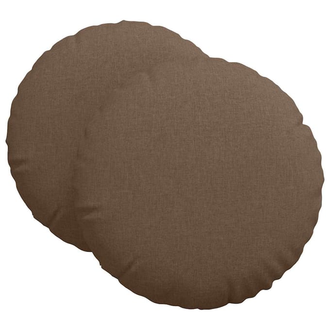 vidaXL - Zitkussens - 2 - st - Stof - Bruin - Ø80 - x - 29 - cm