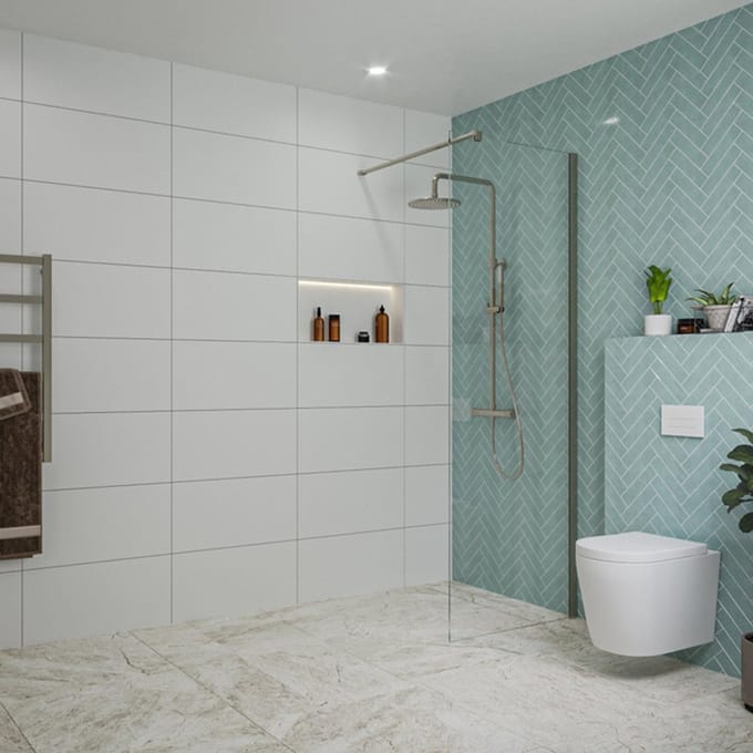 FugaFlow Eccelente Vetro inloopdouche badkamer - 70x200cm - helder glas - wandarm - gunmetal